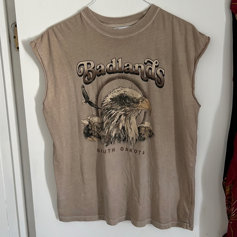 Free People Badlands Graphic Muscle Tee